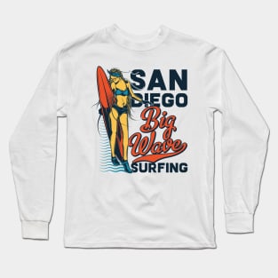 San diego big wave surfing Long Sleeve T-Shirt